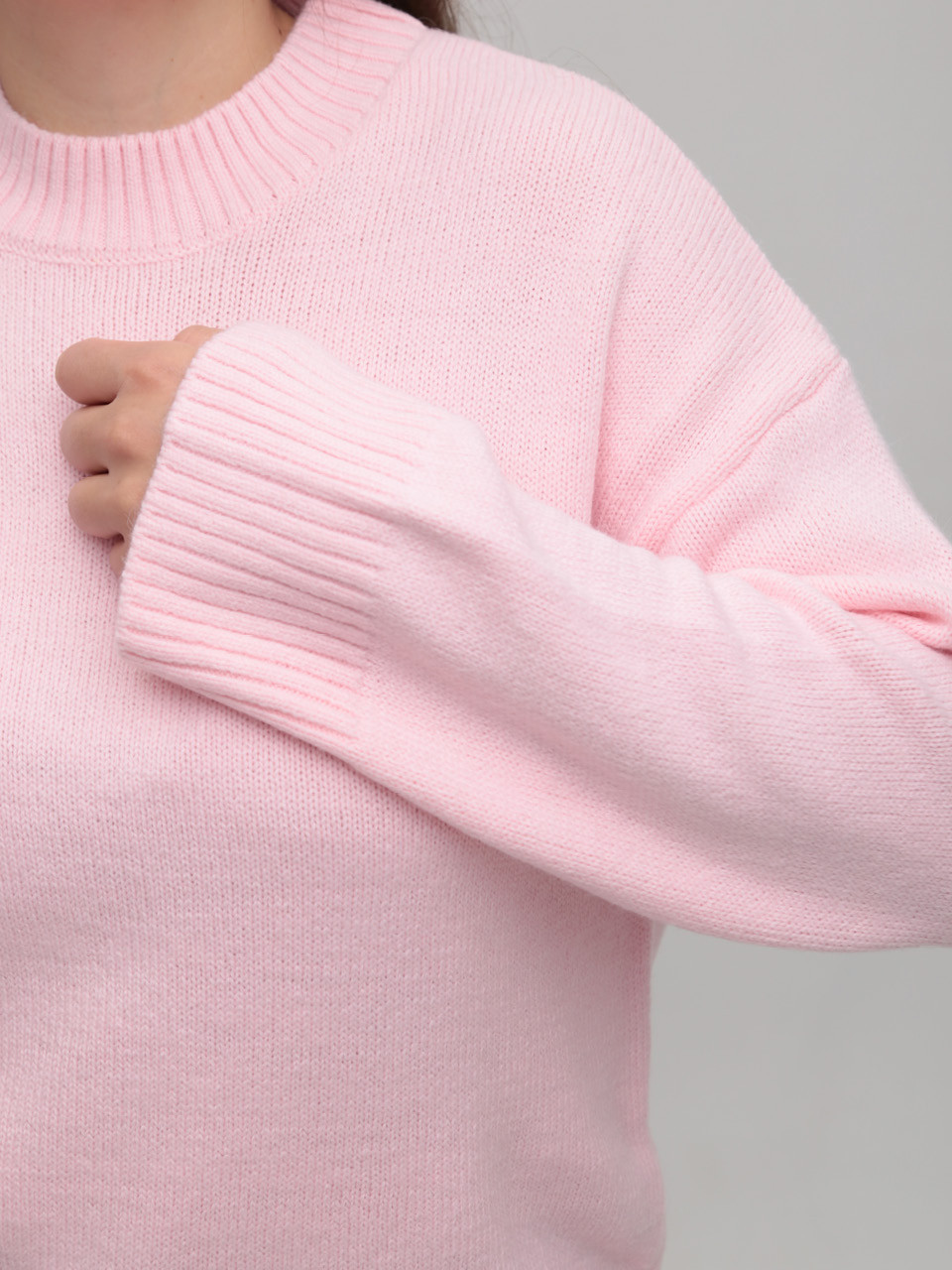Светр жіночий рожевий теплий укорочений 8533-5-Т