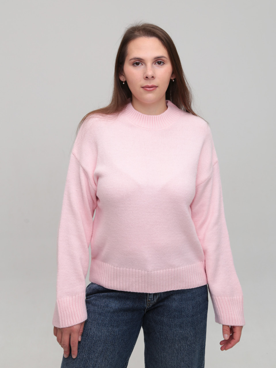 Светр жіночий рожевий теплий укорочений 8533-5-Т