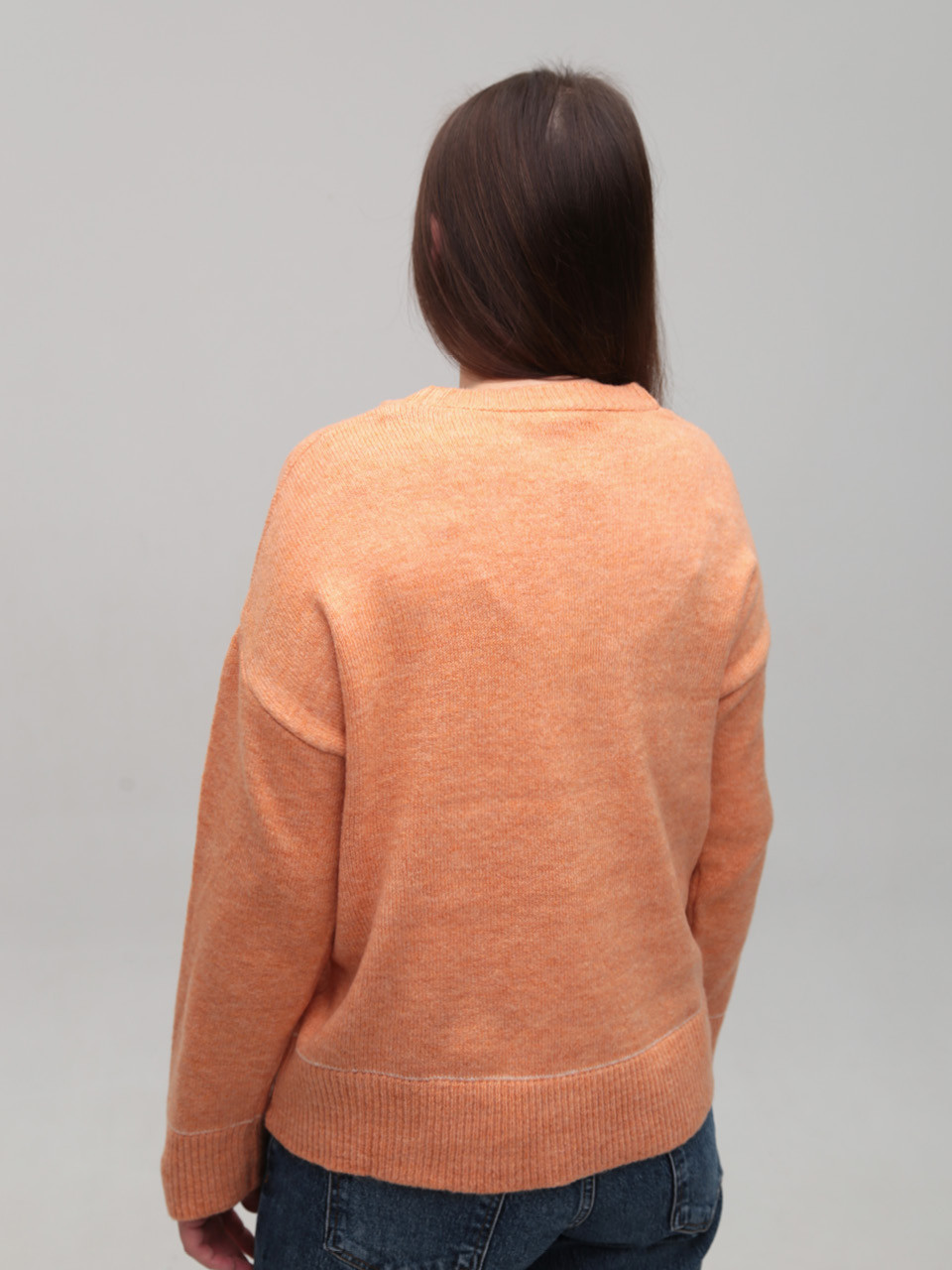 Светр жіночий помаранчевий теплий прямий 8523-13-Т