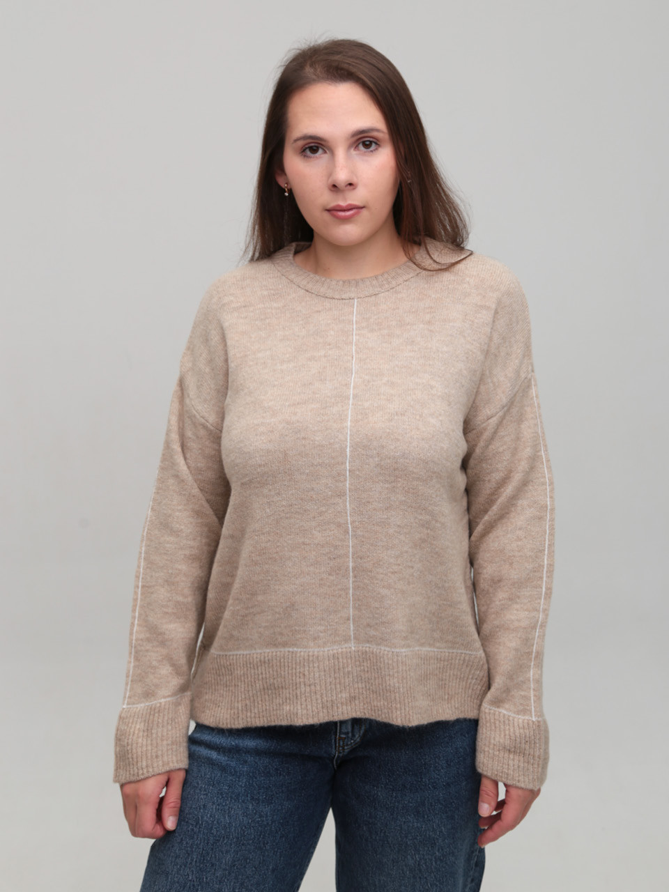 Светр жіночий бежевий теплий прямий 8523-11-Т
