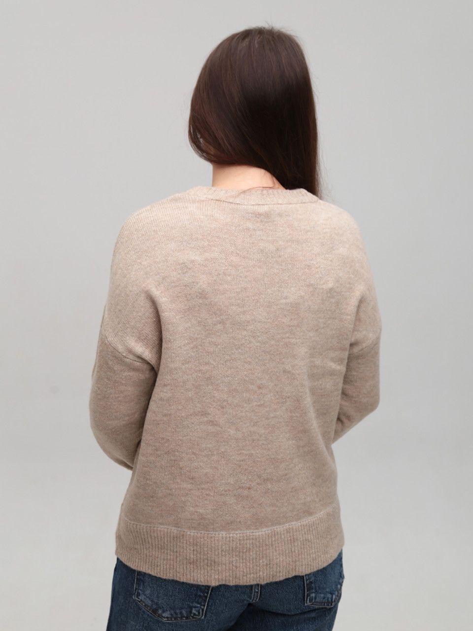 Светр жіночий бежевий теплий прямий 8523-11-Т
