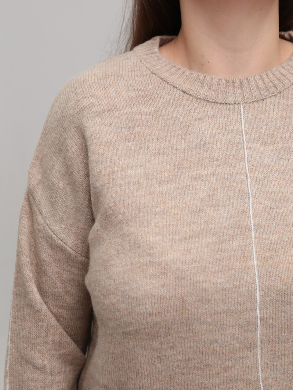 Светр жіночий бежевий теплий прямий 8523-11-Т