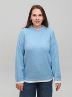 Свитер женский голубой теплый прямой 8535-4-Т