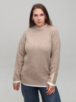 Свитер женский бежевый теплый прямой 8535-11-Т