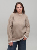 Свитер женский бежевый теплый прямой 8535-11-Т