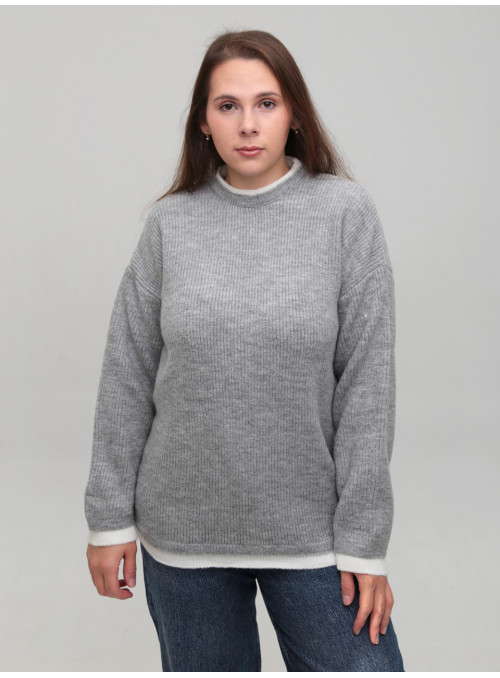 Свитер женский серый...