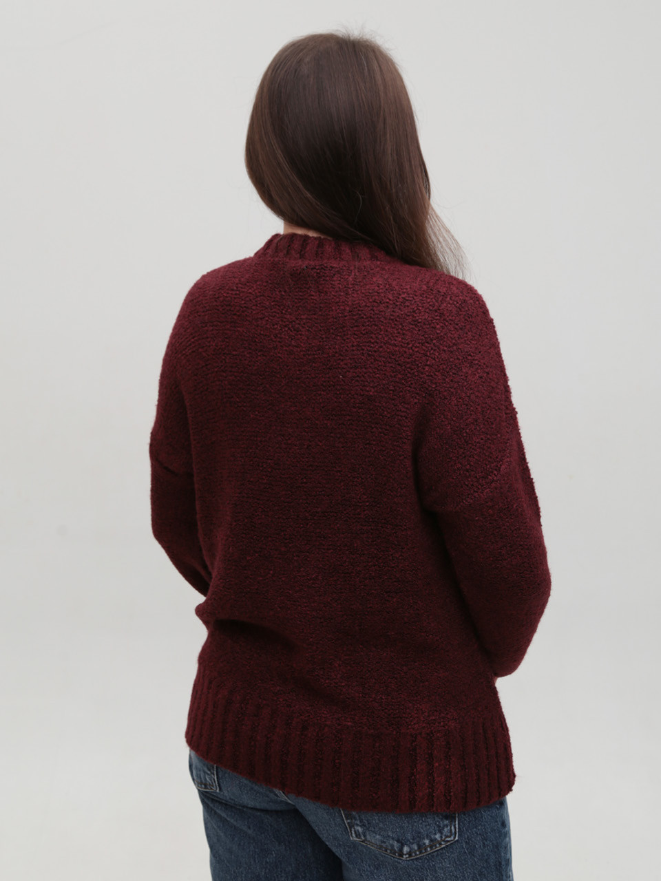 Светр жіночий бордовий теплий прямий 3033-7-Т