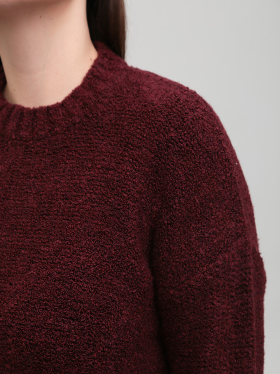 Светр жіночий бордовий теплий прямий 3033-7-Т