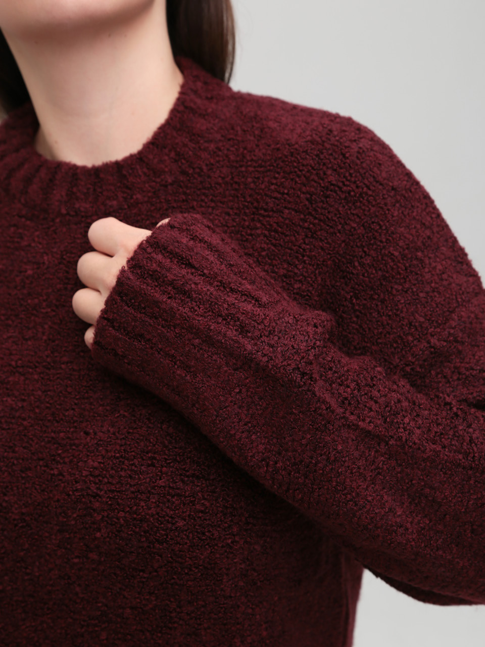 Светр жіночий бордовий теплий прямий 3033-7-Т