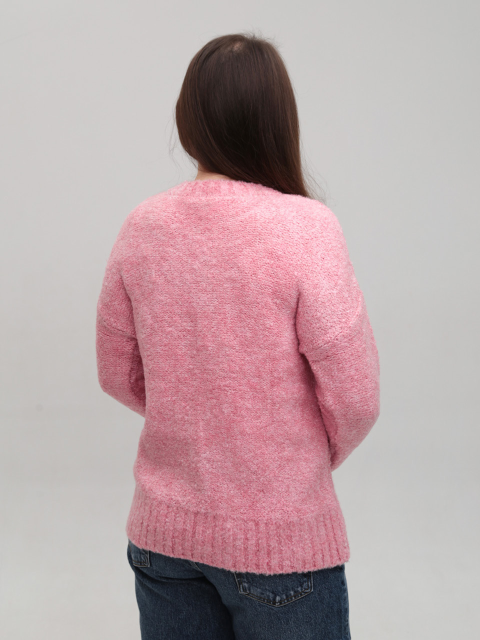 Светр жіночий рожевий теплий прямий 3033-5-Т