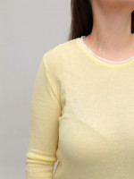 Жіночий лонгслів-сітка жовтий 12252-12-Т