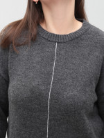 Светр жіночий сірий теплий вільний 8523-14-Т