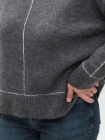 Светр жіночий сірий теплий вільний 8523-14-Т