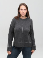 Светр жіночий сірий теплий вільний 8523-14-Т