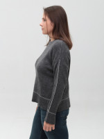 Светр жіночий сірий теплий вільний 8523-14-Т