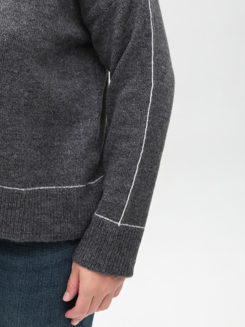 Светр жіночий сірий теплий вільний 8523-14-Т