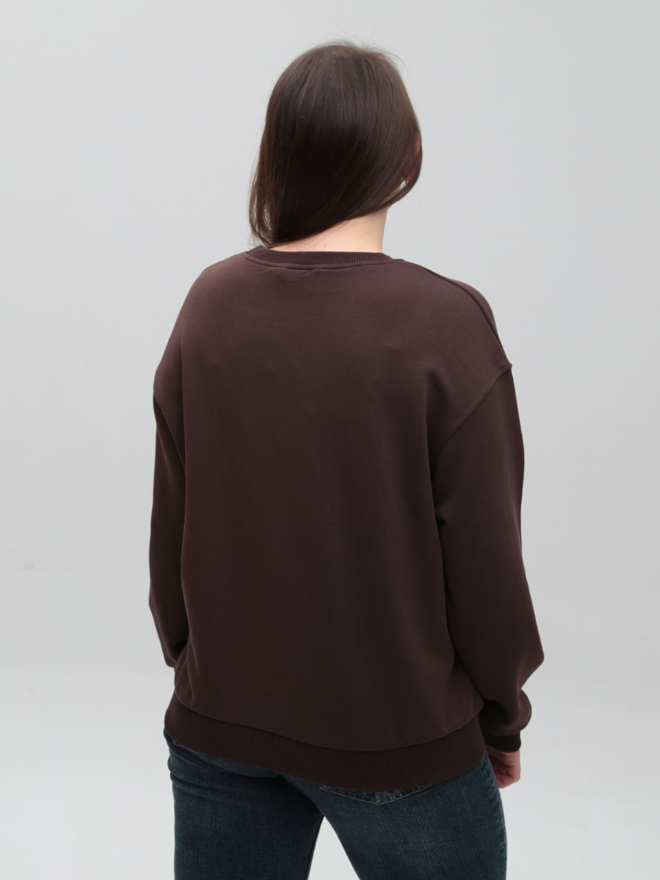 Свитшот женский коричневый свободный 3141-6