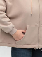 Толстовка жіноча бежева тепла оверсайз 2192-1