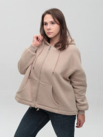 Толстовка жіноча бежева тепла оверсайз 2192-1
