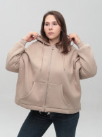 Толстовка жіноча бежева тепла оверсайз 2192-1