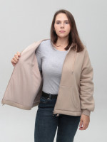 Толстовка жіноча бежева тепла оверсайз 2192-1