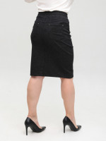 Юбка женская черная пояс на резинке большой размер 3156-B-1