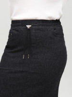 Юбка женская черная пояс на резинке большой размер 3156-B-1