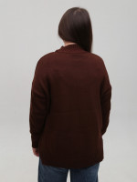 Свитер женский коричневый свободный с горлом 8555-9-Т