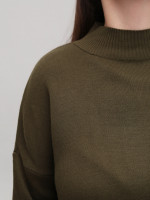 Свитер женский хаки свободный с горлом 10866-8