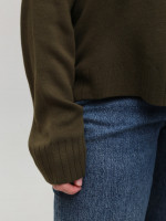 Свитер женский хаки свободный с горлом 10866-8