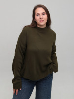 Свитер женский хаки свободный с горлом 10866-8
