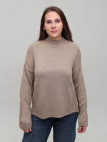 Светр жіночий бежевий вільний з горлом 10866-11