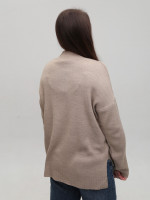 Светр жіночий бежевий вільний з горлом 10866-11
