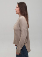 Светр жіночий бежевий вільний з горлом 10866-11