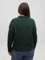 Светр-поло жіночий зелений з комірцем 8530-17-Т