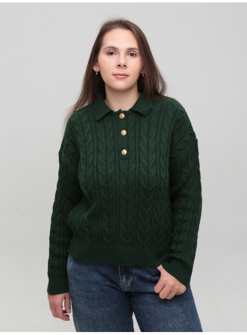 Светр-поло жіночий зелений...