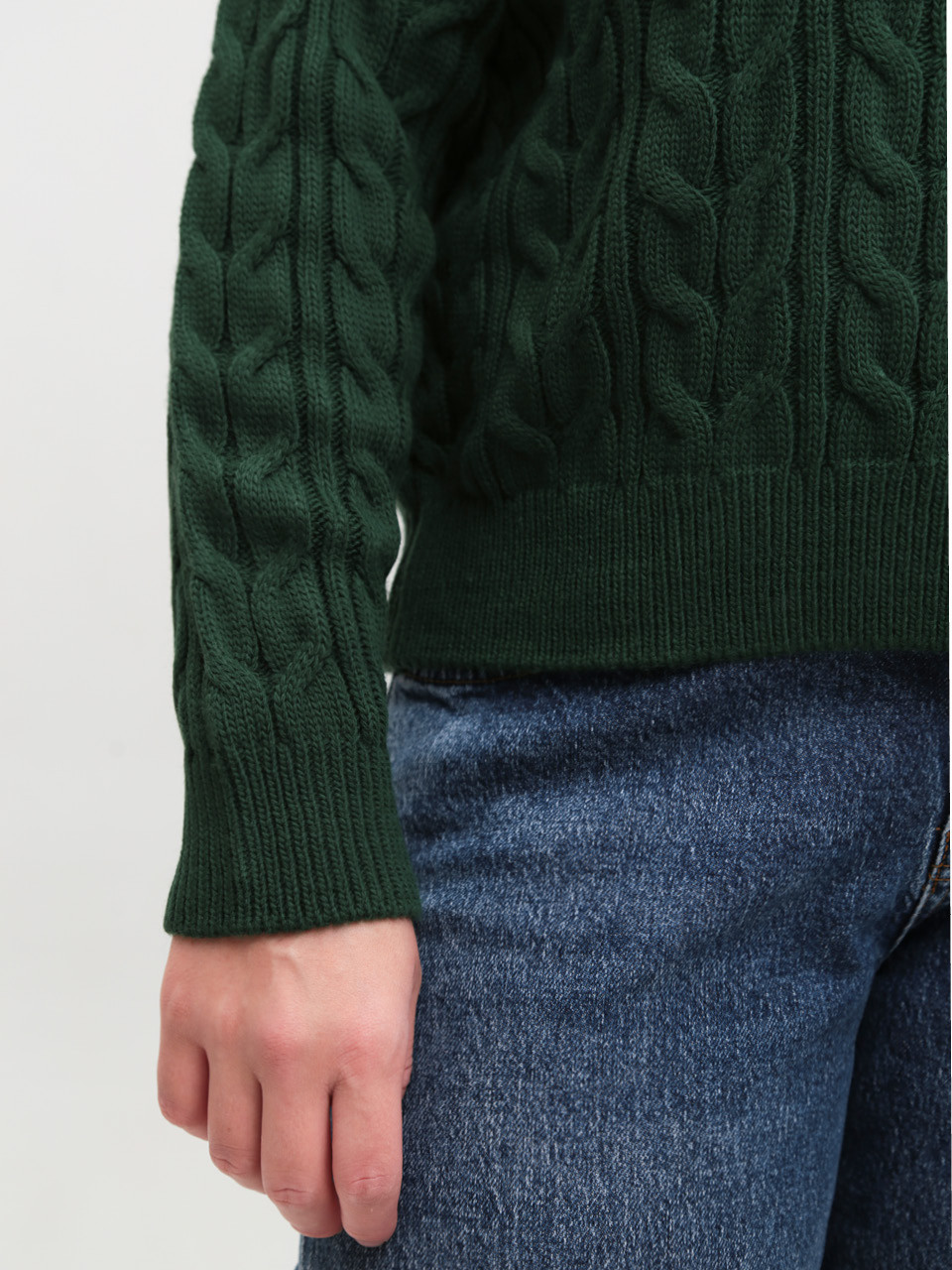 Светр-поло жіночий зелений з комірцем 8530-17-Т