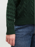 Светр-поло жіночий зелений з комірцем 8530-17-Т