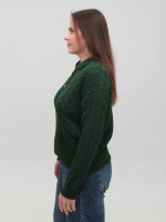 Светр-поло жіночий зелений з комірцем 8530-17-Т