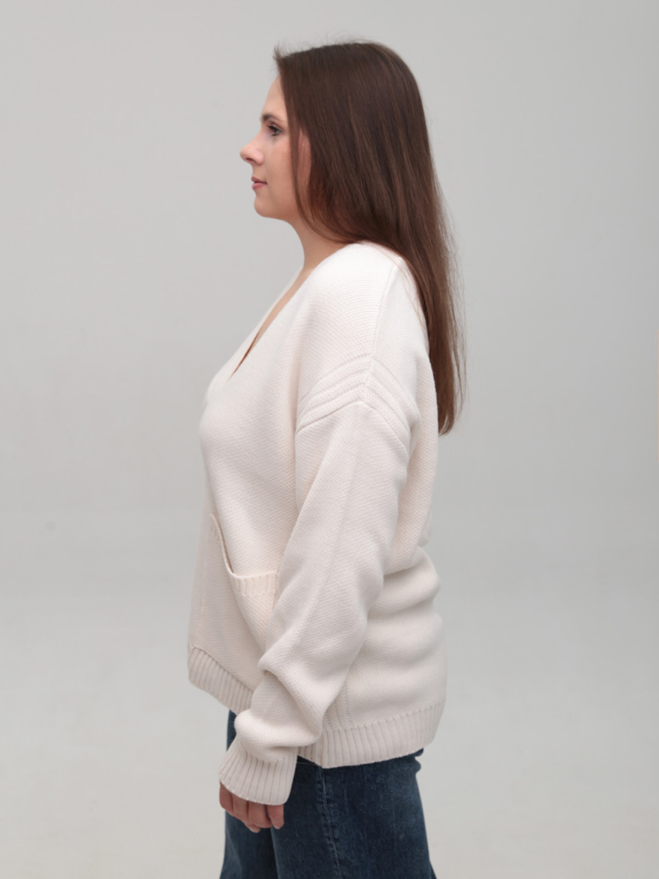 Кардиган жіночий молочний оверсайз 8539-2-Т