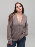 Кардиган женский темно-бежевый оверсайз 8539-11-Т