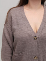 Кардиган женский темно-бежевый оверсайз 8539-11-Т
