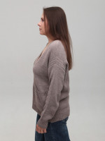 Кардиган женский темно-бежевый оверсайз 8539-11-Т