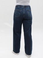 Джинси жіночі широкі темно-сині з резинкою на поясі 3241-048