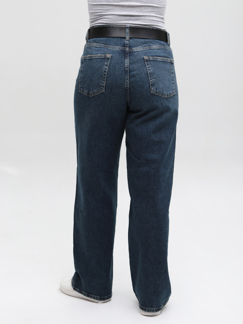 Джинси жіночі широкі темно-сині з високою посадкою 3244-0491