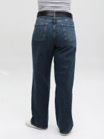 Джинси жіночі широкі темно-сині з високою посадкою 3244-0491