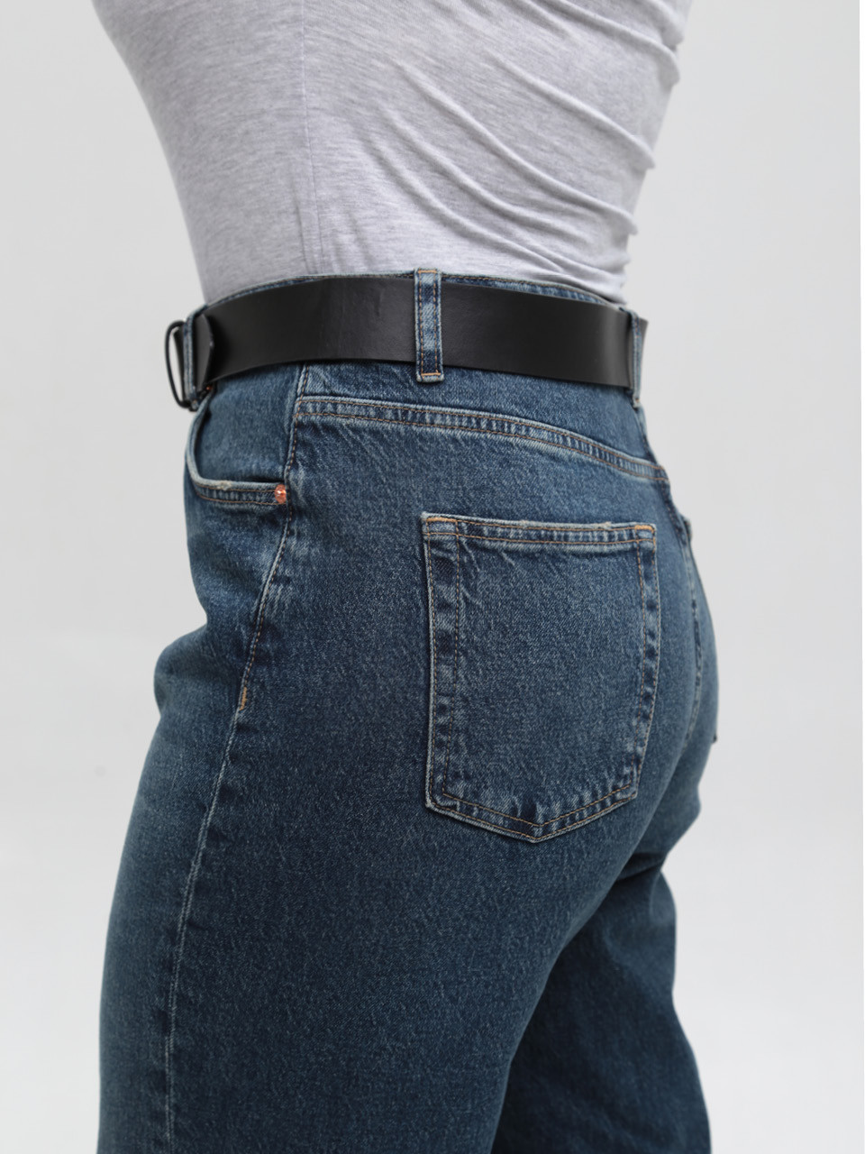 Джинси жіночі широкі темно-сині з високою посадкою 3244-0491