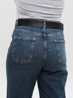 Джинси жіночі широкі темно-сині з високою посадкою великі розміри 3244-B-0491