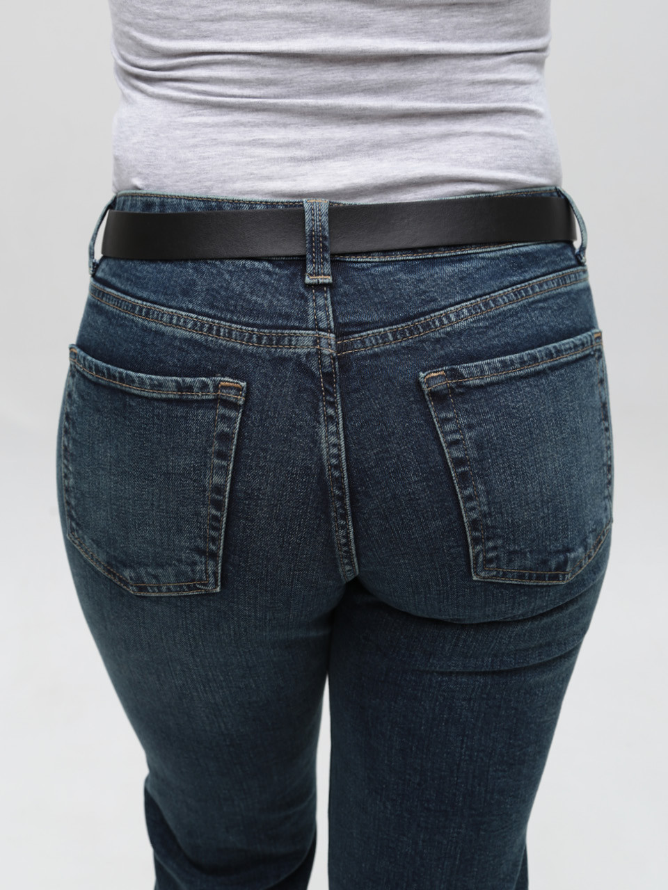 Джинси жіночі прямі темно-сині із середньою посадкою великі розміри 3258-B-0571