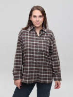Сорочка жіноча в клітинку тонка коричнева 145-2